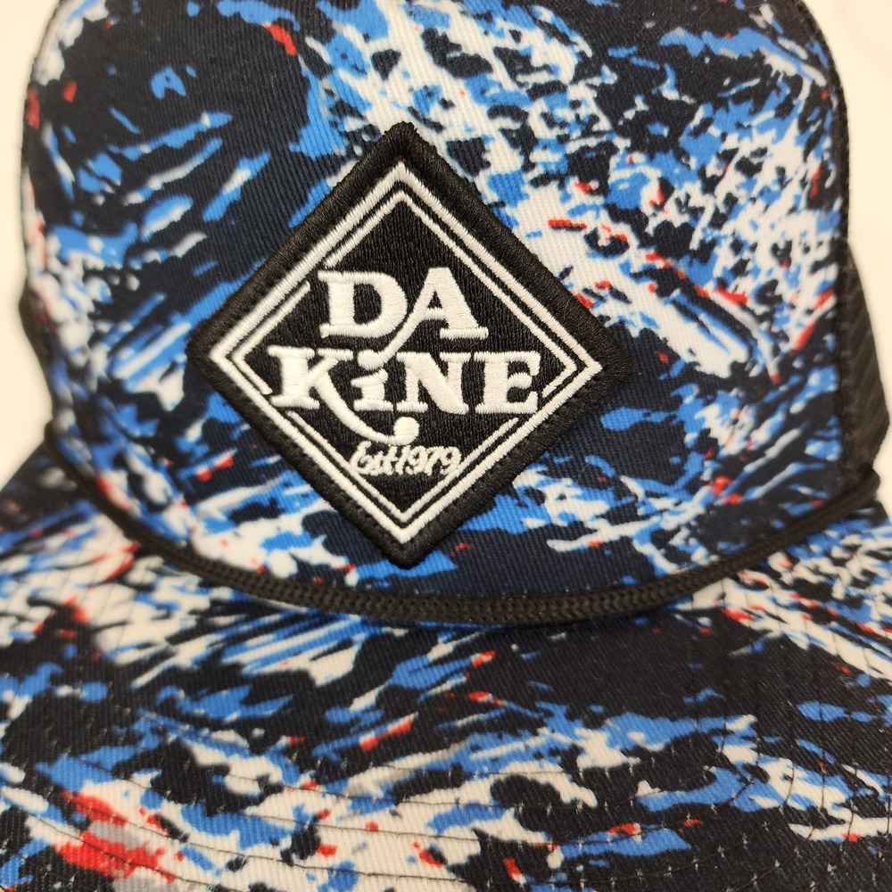 DA KINE Est. 1979 Trucker Hat Classic Flat Brim Snapback Blue Black & White